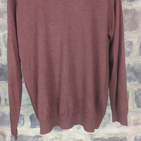 NORTHERN Isles Brown Crew Neck Silk Rayon Cashmere Sweater Men's Size Large - Picture 4 of 14